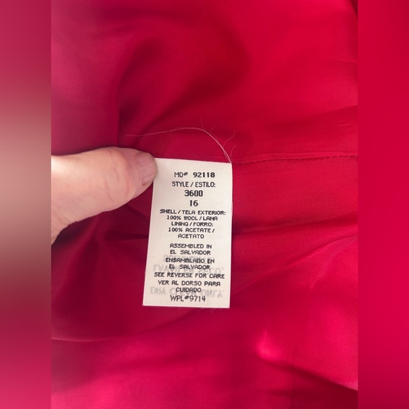 Vintage Sag Harbor pure wool blazer red 16 - Picture 10 of 11